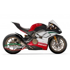 Carbonvani - Ducati Panigale V4 / S / Speciale "WHITE" Design Carbon Fiber Full Fairing Kit - ROAD VERSION (8 pieces)